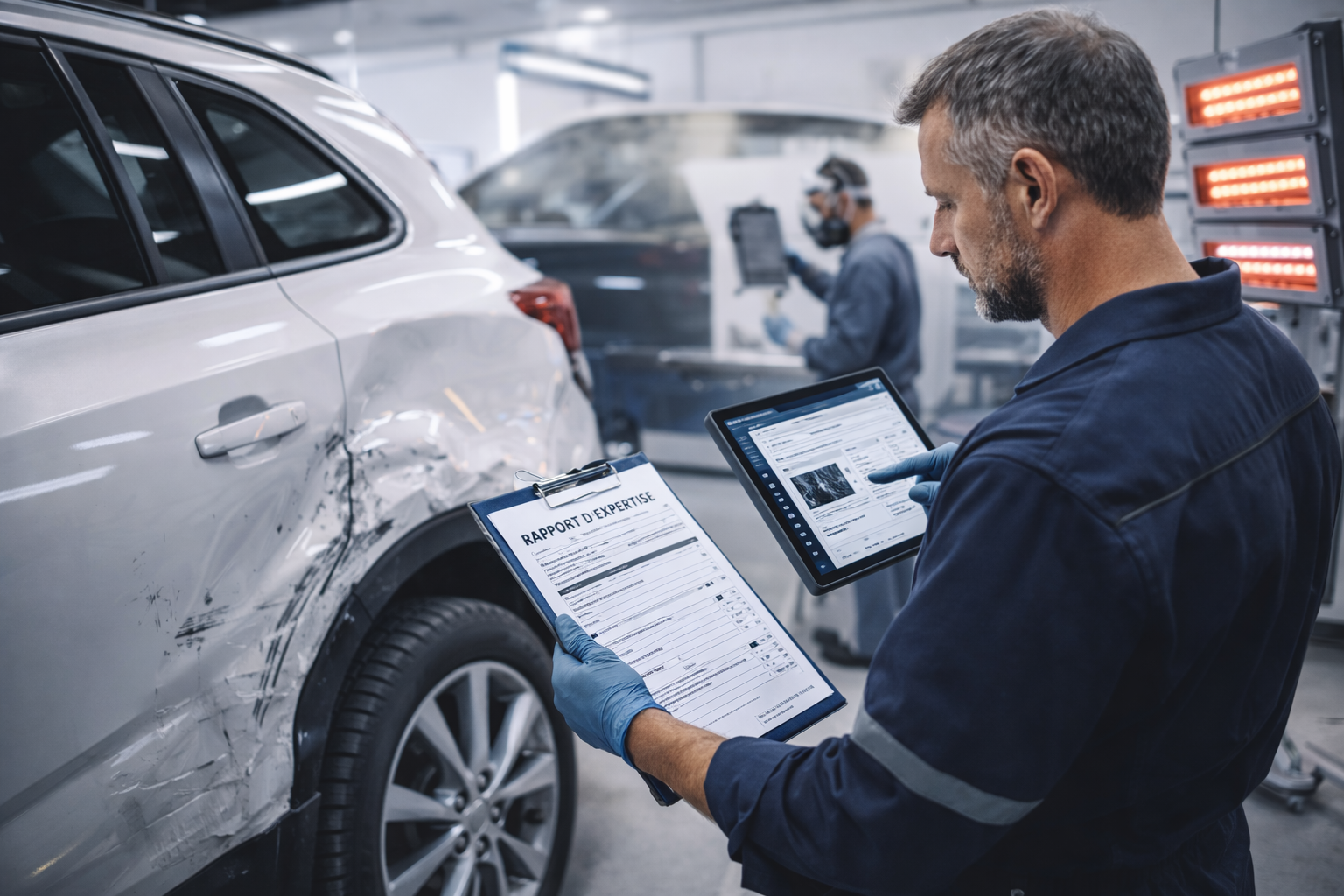 Atelier carrosserie avec rapport d’expertise